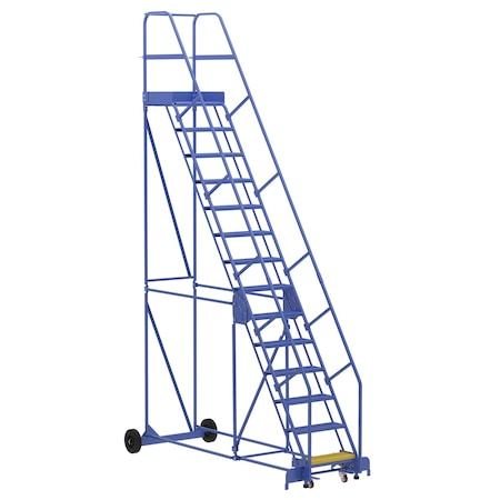 Vestil 176 H Steel Warehouse Ladder, 58 deg Perf, 14 Step, 21", 14 Steps LAD-14-21-P